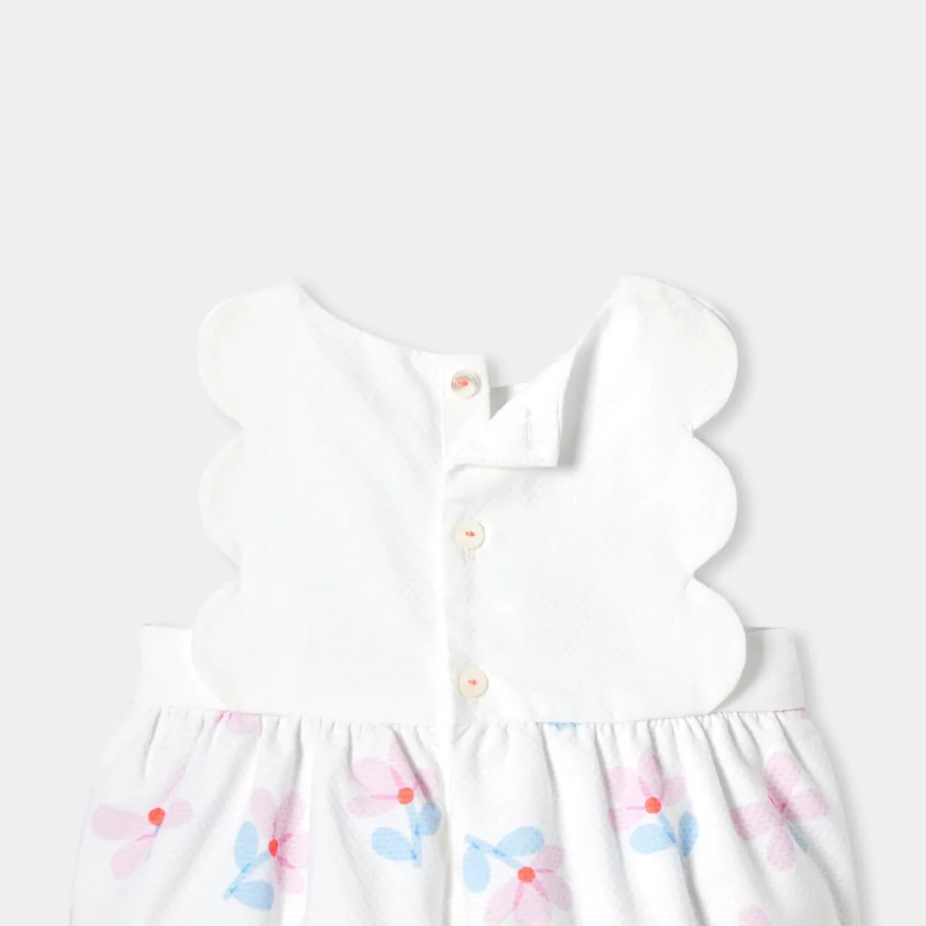 Combinaison, Barboteuse Et Ensemble-Jacadi Barboteuse bébé fille en piqué de coton - lore BLANC/MULTICO