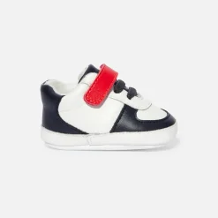 Accessoires-Jacadi Baskets souples bébé garçon - MARINE/BLANC