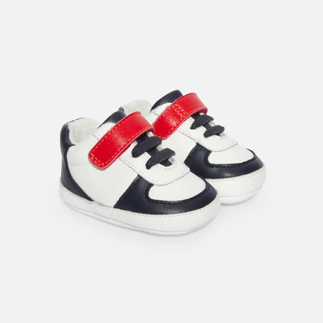 Accessoires-Jacadi Baskets souples bébé garçon - MARINE/BLANC