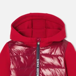 Pull, Sweat Et Cardigan-Jacadi Blouson bi-matière enfant garçon - ROUGE/BORDEAUX