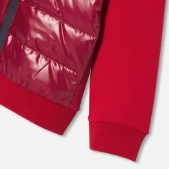 Pull, Sweat Et Cardigan-Jacadi Blouson bi-matière enfant garçon - ROUGE/BORDEAUX