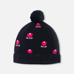 Accessoires-Jacadi Bonnet enfant fille doublé en micropolaire - lore MARINE/MULTICO