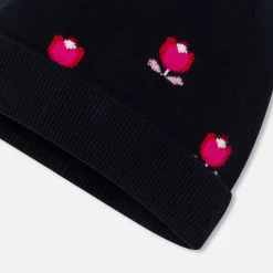 Accessoires-Jacadi Bonnet enfant fille doublé en micropolaire - lore MARINE/MULTICO