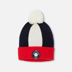 Accessoires-Jacadi Bonnet enfant garçon - MARINE/BLANC