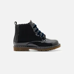 Boots Et Botillons-Jacadi Bottillons bébé fille en cuir lisse - marine MARINE JACADI