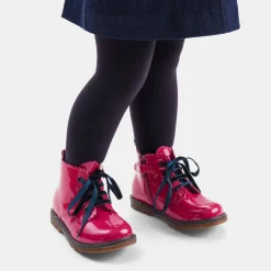 Boots Et Botillons-Jacadi Bottillons bébé fille en cuir lisse - FUSCHIA