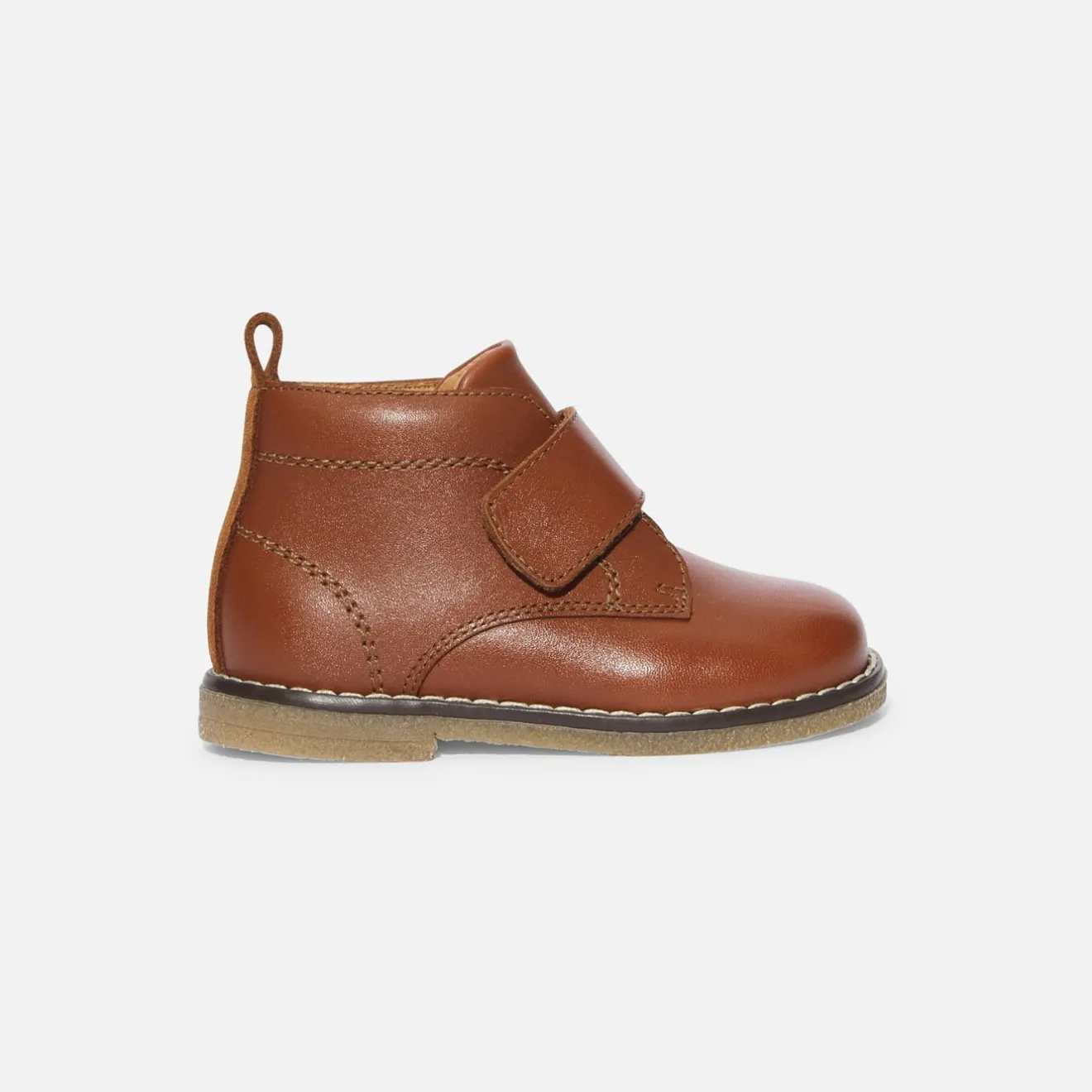 Boots Et Bottillons-Jacadi Bottillons bébé garçon en cuir lisse - NATUREL