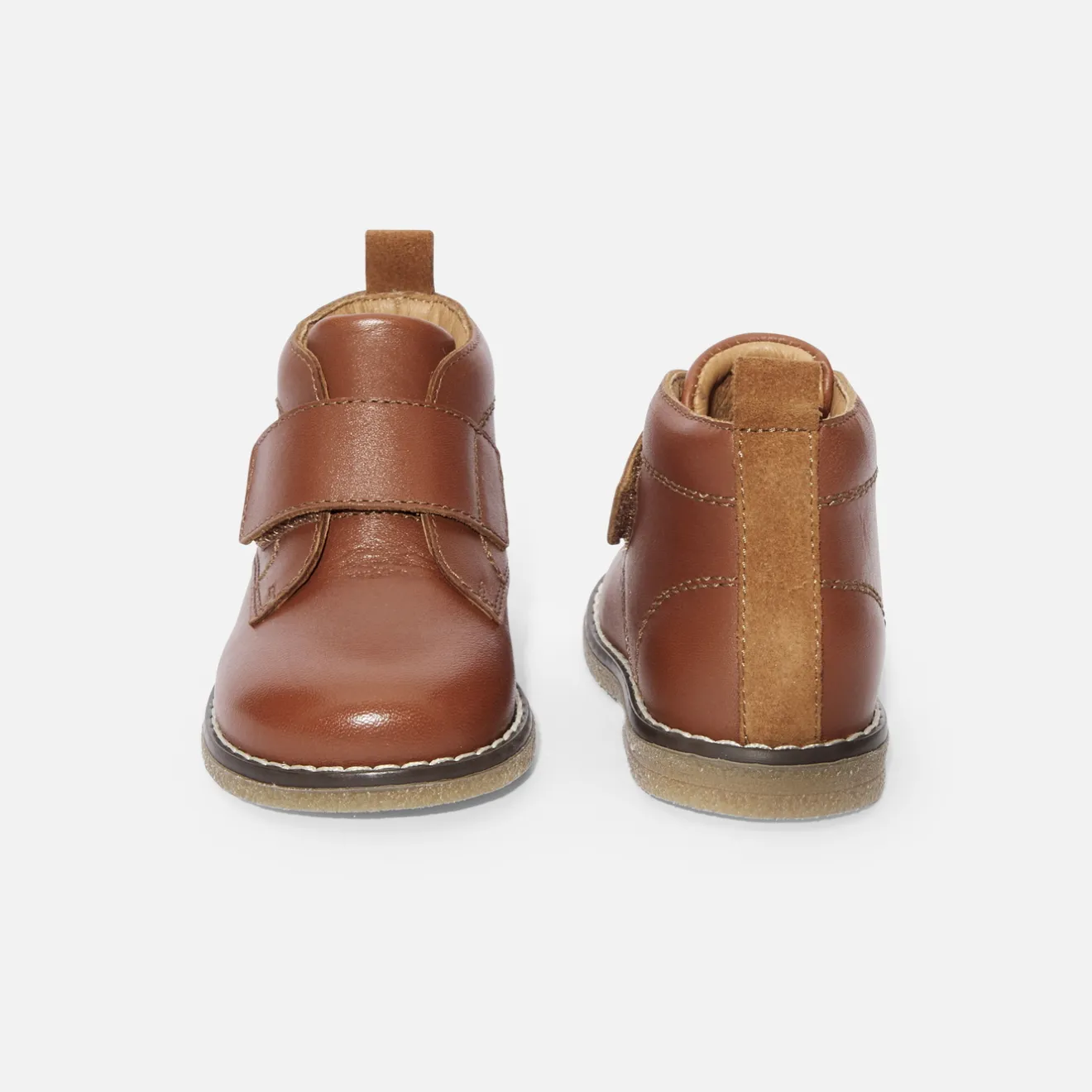 Boots Et Bottillons-Jacadi Bottillons bébé garçon en cuir lisse - NATUREL