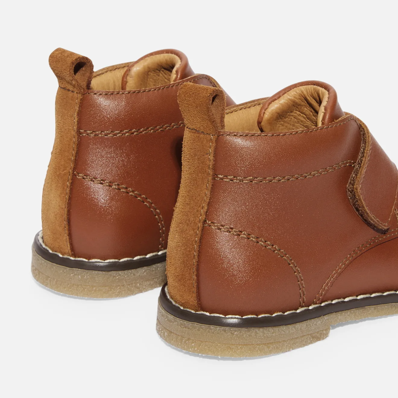 Boots Et Bottillons-Jacadi Bottillons bébé garçon en cuir lisse - NATUREL