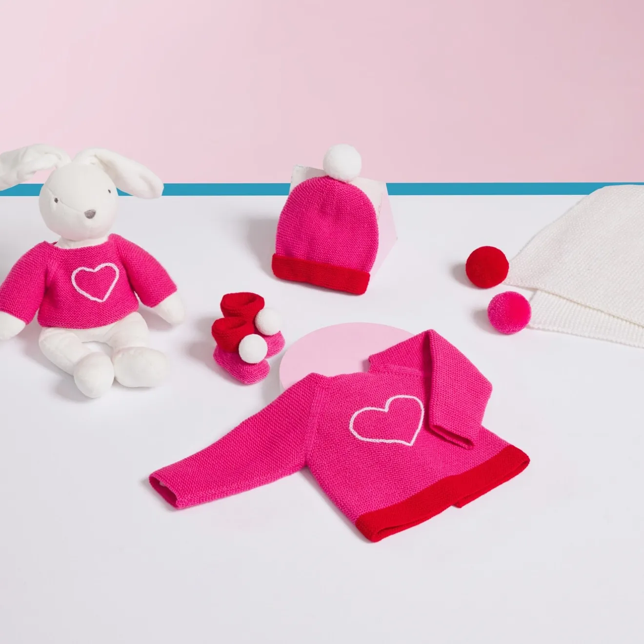 Pull, Sweat Et Cardigan-Jacadi Brassière Love Maille collection solidaire - ROSE/ROUGE