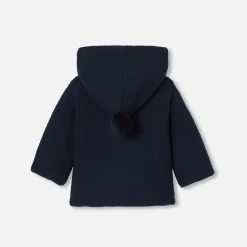Manteaux, Vestes Et Combi Pilote|Manteaux, Vestes Et Combi Pilote-Jacadi Burnous bébé en laine Mérinos - MARINE CLAIR