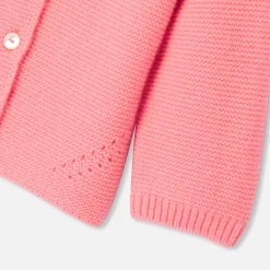 Pull, Sweat Et Cardigan-Jacadi Cardigan bébé fille en cachemire - ROSE INDIEN