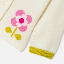 Pull, Sweat Et Cardigan-Jacadi Cardigan bébé fille en jersey - lore BLANC DOUX/MULTICO