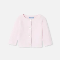 Pull, Sweat Et Cardigan-Jacadi Cardigan bébé fille laine et coton - rose pale ROSE PALE JACADI