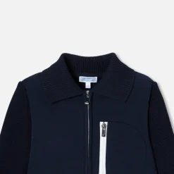 Pull, Sweat Et Cardigan-Jacadi Cardigan bi-matière enfant garçon - marine MARINE JACADI