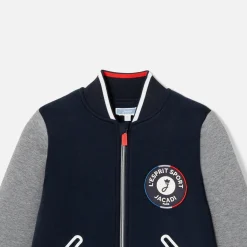 Manteau, Doudoune Et Veste|Pull, Sweat Et Cardigan-Jacadi Cardigan esprit Teddy enfant garçon - MARINE/GRIS