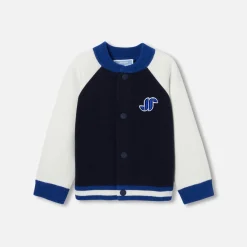 Pull, Sweat Et Cardigan-Jacadi Cardigan Teddy bébé garçon - MARINE/BLANC