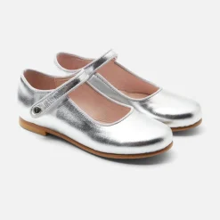 Babies, Charles Ix, Salomés Et Ballerines|Chaussures-Jacadi Charles IX enfant fille en cuir glacé - ARGENT