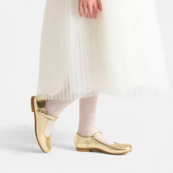 Babies, Charles Ix, Salomés Et Ballerines|Chaussures-Jacadi Charles IX enfant fille en cuir glacé - OR JAUNE