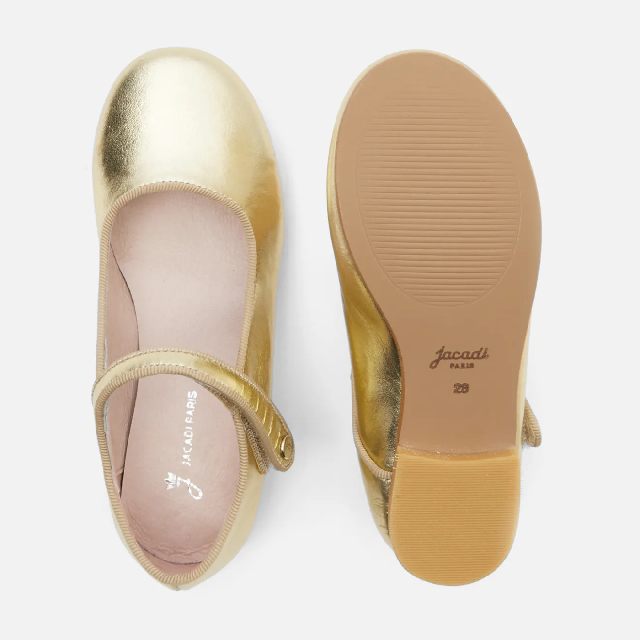 Babies, Charles Ix, Salomés Et Ballerines|Chaussures-Jacadi Charles IX enfant fille en cuir glacé - OR JAUNE