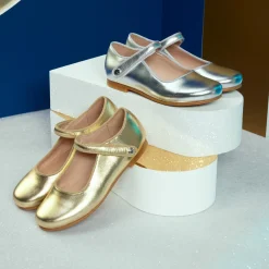 Babies, Charles Ix, Salomés Et Ballerines|Chaussures-Jacadi Charles IX enfant fille en cuir glacé - OR JAUNE