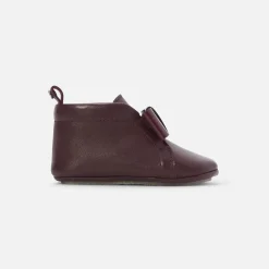 Chaussons|Chaussures-Jacadi Chaussons bébé fille en cuir - BORDEAUX