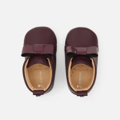 Chaussons|Chaussures-Jacadi Chaussons bébé fille en cuir - BORDEAUX