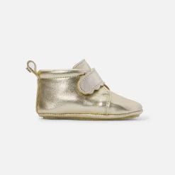 Chaussons|Chaussures-Jacadi Chaussons bébé fille en cuir irisé - OR
