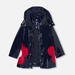 Manteau, Doudoune Et Veste-Jacadi Ciré vernis enfant fille - marine MARINE JACADI
