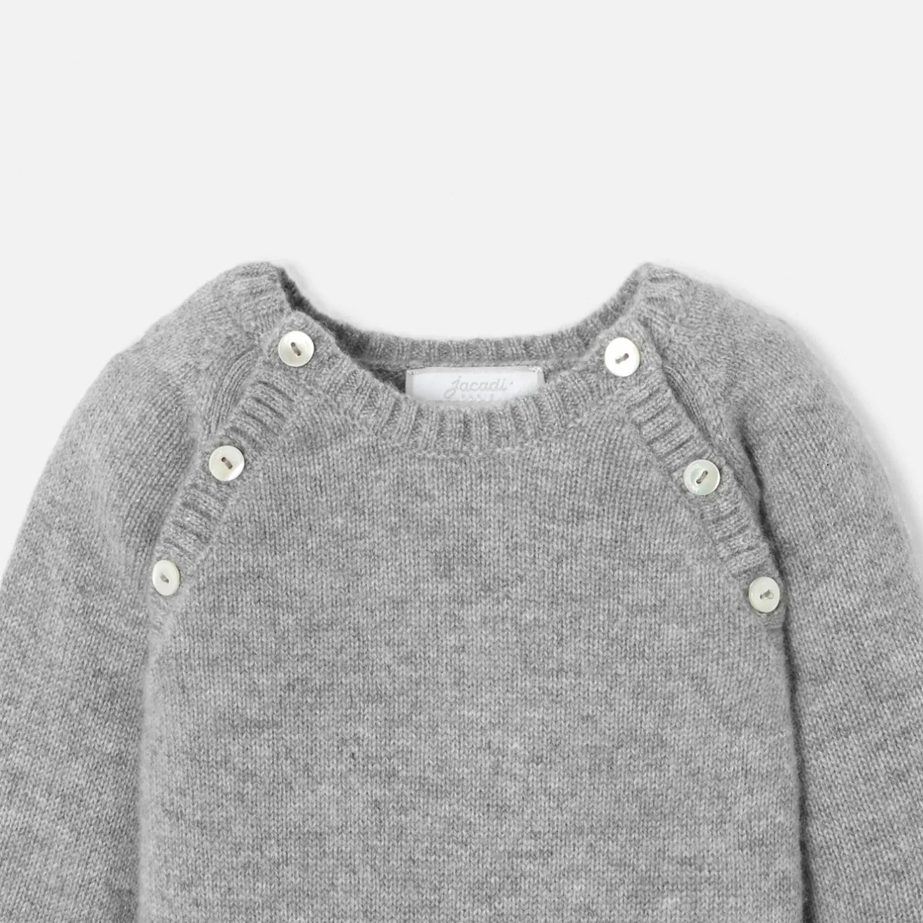 Combinaison, Barboteuse Et Ensemble-Jacadi Combinaison bébé en cachemire - gris chine clair GRIS CHINE CLAIR JACADI