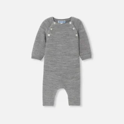 Combinaison, Barboteuse Et Ensemble-Jacadi Combinaison bébé en laine mérinos - gris chine clair GRIS CHINE CLAIR JACADI