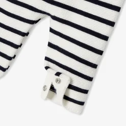 Combinaison, Barboteuse Et Ensemble-Jacadi Combinaison bébé fille en point mousse - MARINE/BLANC