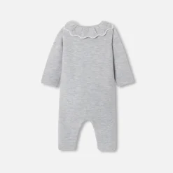 Combinaison, Barboteuse Et Ensemble-Jacadi Combinaison bébé fille en point mousse - gris chine clair GRIS CHINE CLAIR JACADI