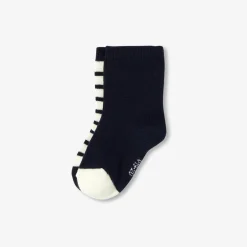 Accessoires-Jacadi Duo de chaussettes bébé - BLANC/MARINE
