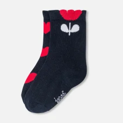 Accessoires-Jacadi Duo de chaussettes bébé fille - lore MARINE/MULTICO