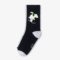 Accessoires-Jacadi Duo de chaussettes enfant garçon - GRIS/BLEU