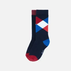 Accessoires-Jacadi Duo de chaussettes hautes enfant garçon - lore MULTICO