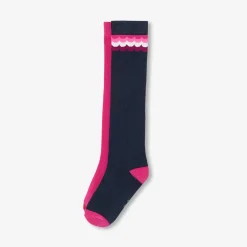 Accessoires-Jacadi Duo de chaussettes hautes enfant fille - lore MULTICO