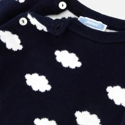 Combinaison, Barboteuse Et Ensemble-Jacadi Ensemble bébé en tricot jersey - MARINE/ECRU