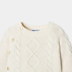 Combinaison, Barboteuse Et Ensemble-Jacadi Ensemble bébé en tricot torsadé - blanc doux BLANC DOUX JACADI