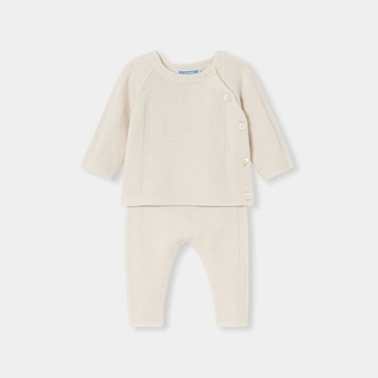 Combinaison, Barboteuse Et Ensemble-Jacadi Ensemble bébé fille en tricot - blanc doux BLANC DOUX JACADI