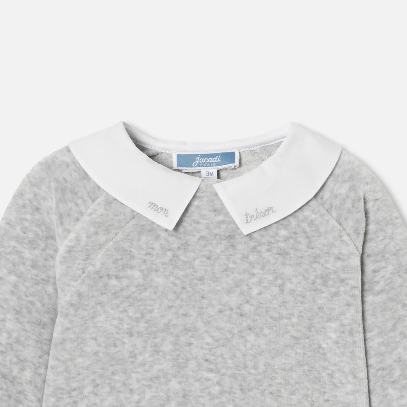 Combinaison, Barboteuse Et Ensemble-Jacadi Ensemble confort bébé en velours - gris chine clair GRIS CHINE CLAIR JACADI