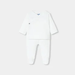 Combinaison, Barboteuse Et Ensemble-Jacadi Ensemble confort bébé en velours - blanc BLANC JACADI
