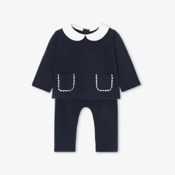 Combinaison, Barboteuse Et Ensemble-Jacadi Ensemble confort bébé fille en molleton - MARINE CLAIR