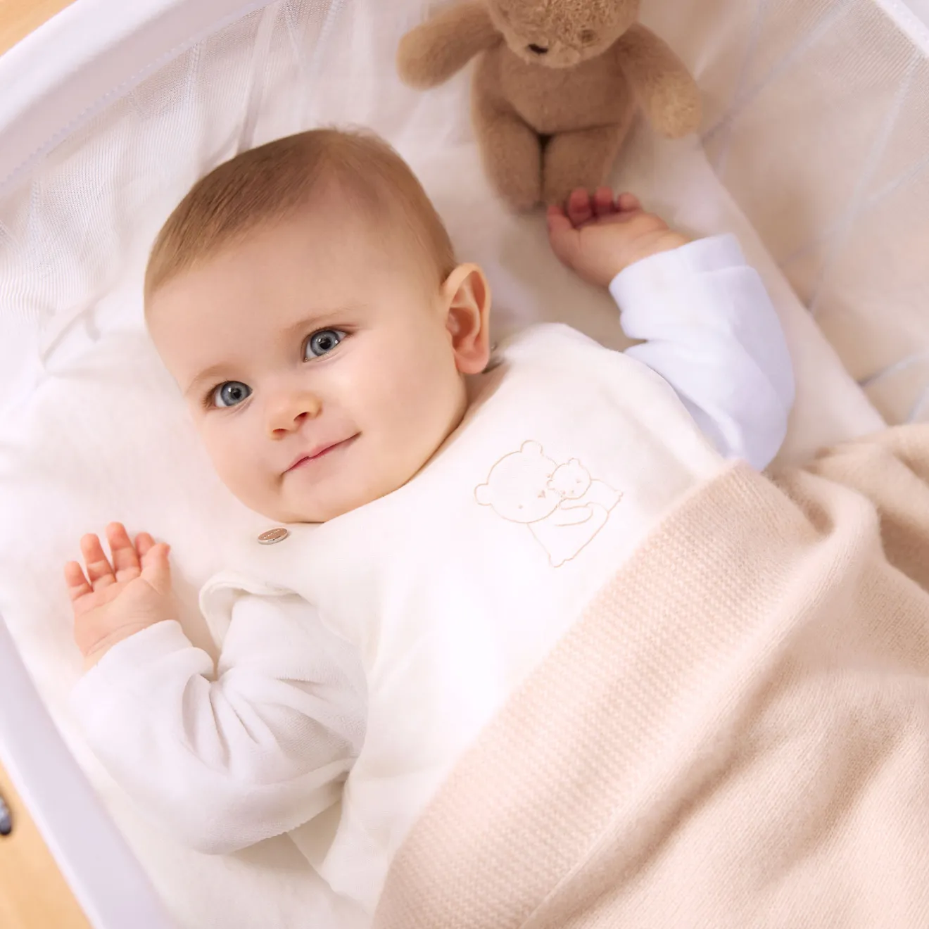 Gigoteuse, Couverture|Gigoteuses Et Couvertures-Jacadi Gigoteuse 0-6 mois en lin - blanc doux BLANC DOUX JACADI