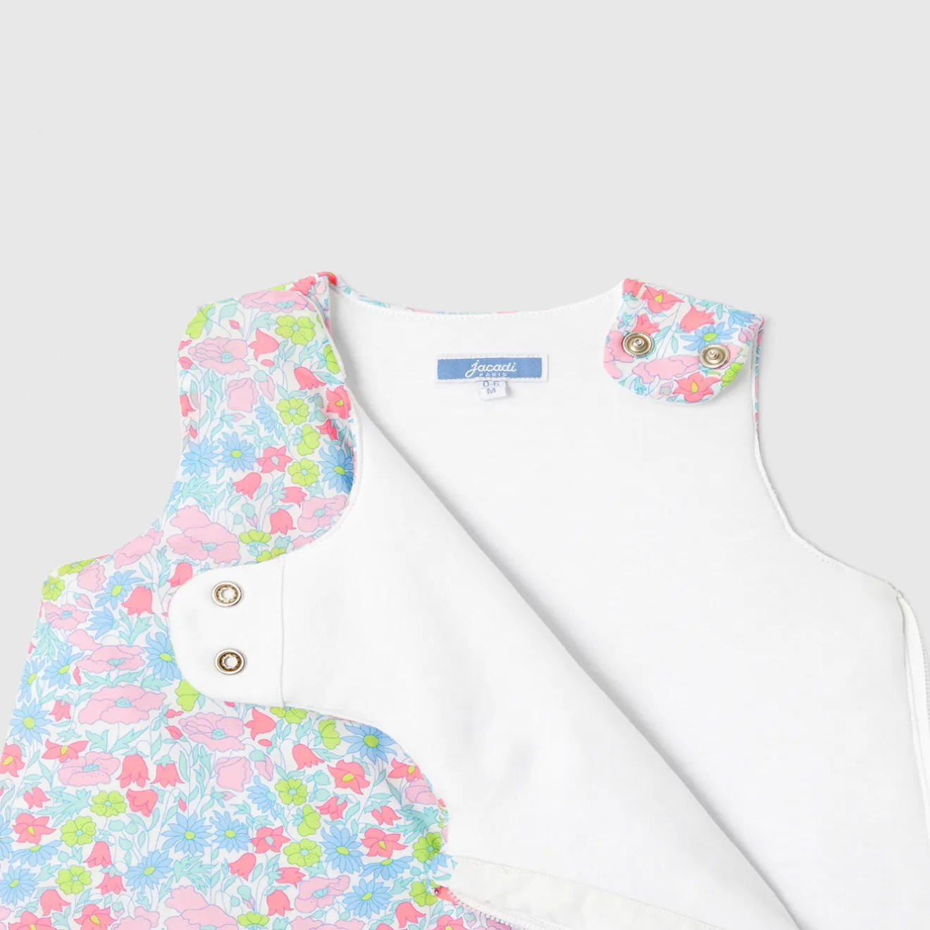 Gigoteuse, Couverture|Gigoteuses Et Couvertures-Jacadi Gigoteuse 0-6 mois en tissu Liberty bébé fille - lore BLANC/MULTICO