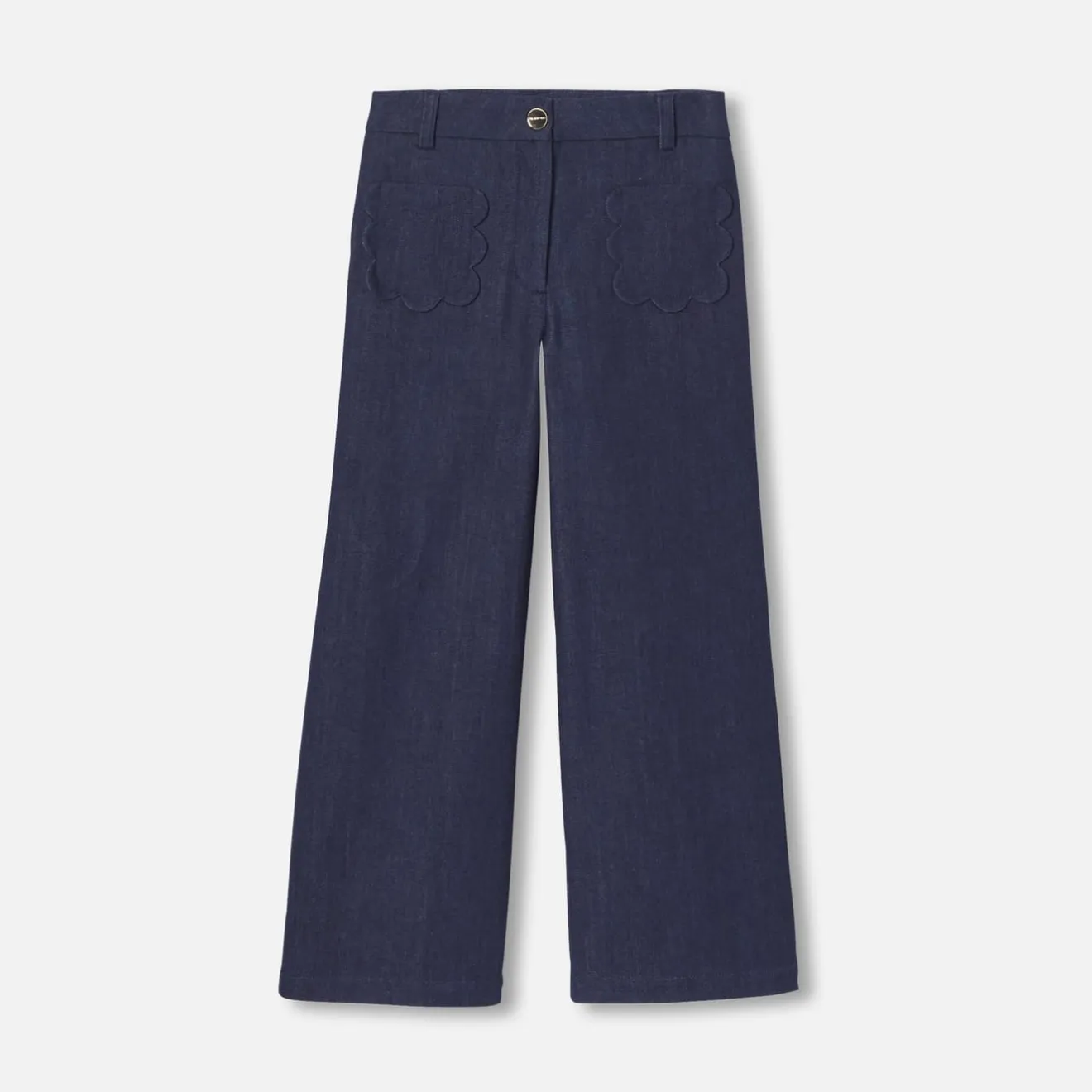 Pantalon Et Jogging-Jacadi Jean large enfant fille - DENIM FONCE
