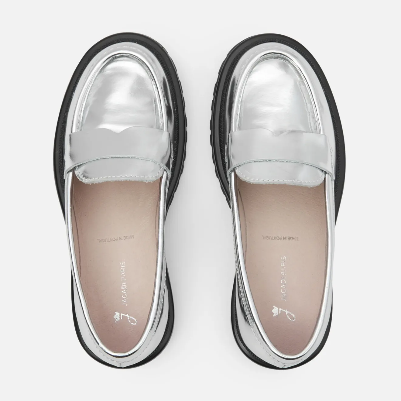 Derbies Et Mocassins|Chaussures-Jacadi Mocassins enfant fille en cuir glacé - ARGENT