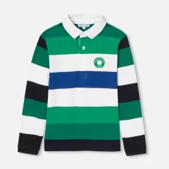 T-Shirt, Polo Et Sous-Pull-Jacadi Polo manches longues enfant garçon - lore VERT/MULTICO