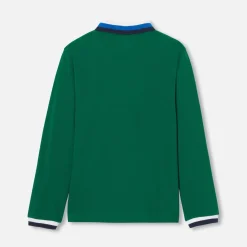 T-Shirt, Polo Et Sous-Pull-Jacadi Polo manches longues enfant garçon - VERT FONCE